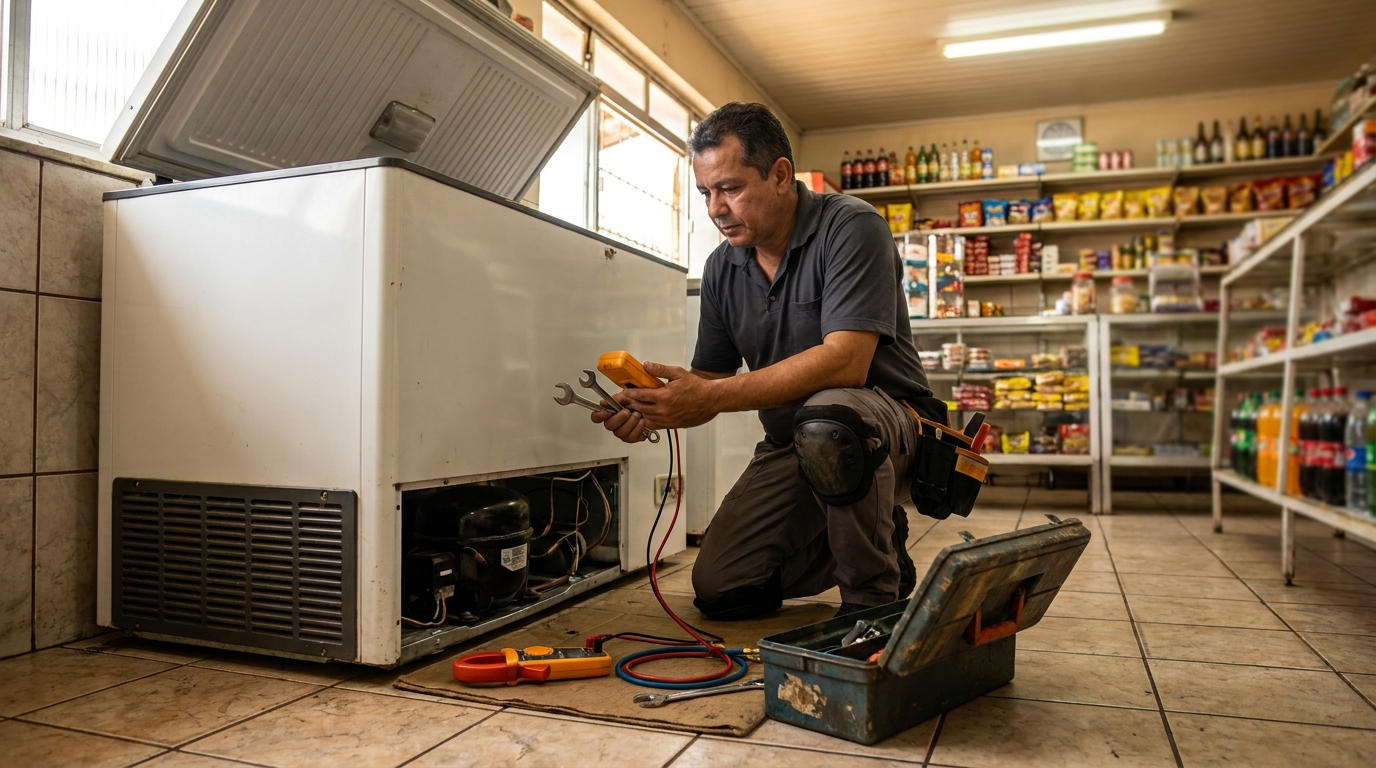 Técnico de conserto de freezer em residência em Curitiba‑PR